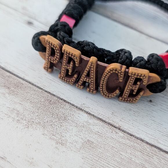"Peace" Charm Bracelet - Adjustable - Picture 3 of 6